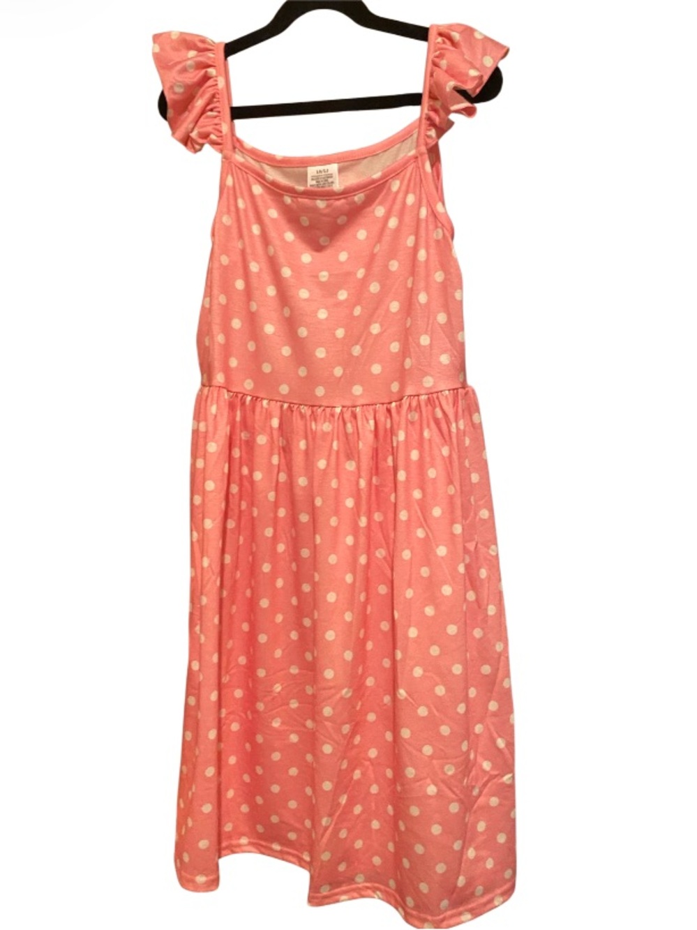 Rylee Faith Design Pink Polka Dot Dress with Ruffle Straps NEW Size 10/12